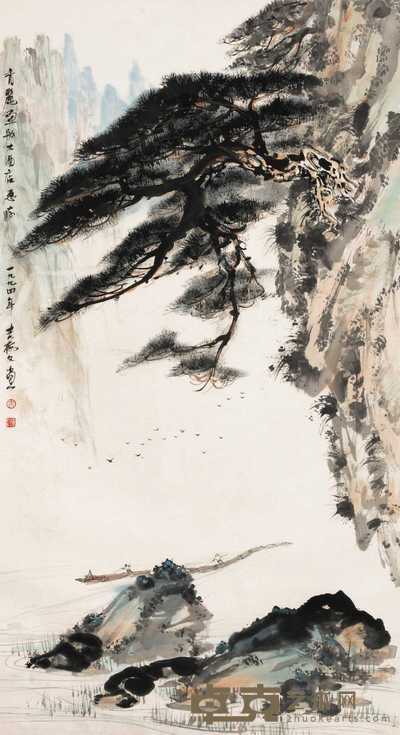 吉梅文 山水 镜心 148×51cm